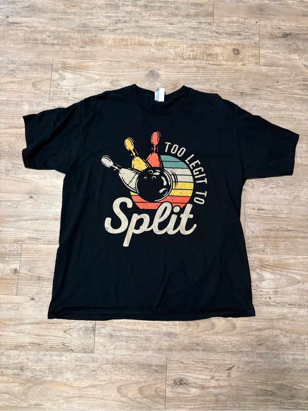 Port and Company Black "Too Legit to Split" Bowling Graphic Tee